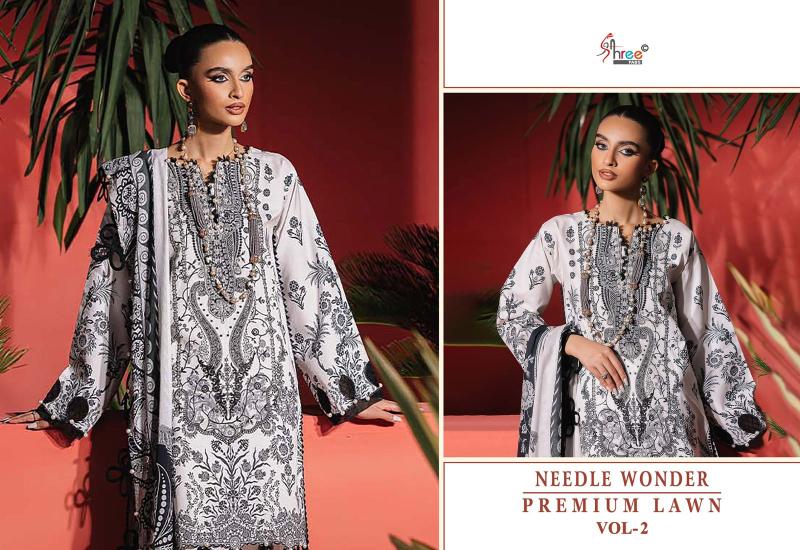 Shree Needle wonder premium lawn vol 2 Catalog Cotton Duppatta wholesale pakistani suites