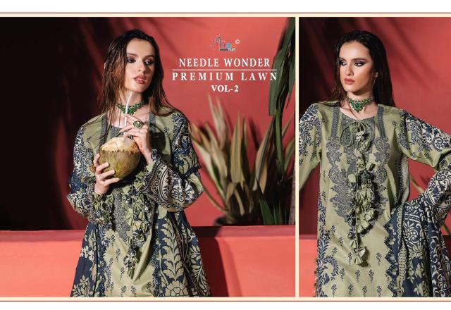 Shree Needle wonder premium lawn vol 2 Catalog Cotton Duppatta wholesale pakistani suites