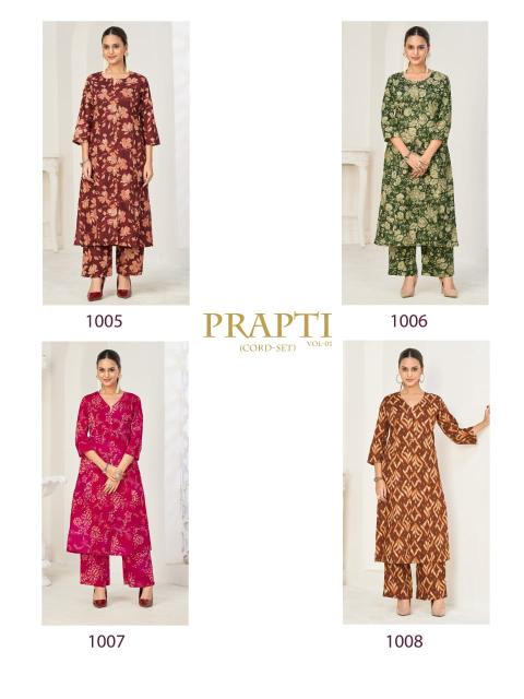 Suryajyoti Prapti Vol-1 – Long A-Line Cord Set - Wholesale Catalog
