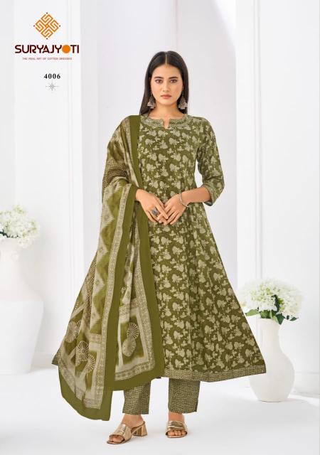 Suryajyoti Rashi Vol-4 – Anarkali Style Kurti Pant With Dupatta - Wholesale Catalog
