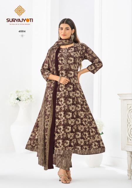 Suryajyoti Rashi Vol-4 – Anarkali Style Kurti Pant With Dupatta - Wholesale Catalog