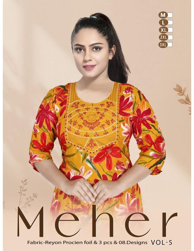 Trendy Meher Vol 5 catalog geeta tex surat kurtis