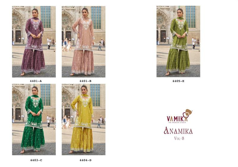 Vamika Anamika Vol 3 (D.NO.4401A To 4401E) Catalog top 10 kurti brands in surat