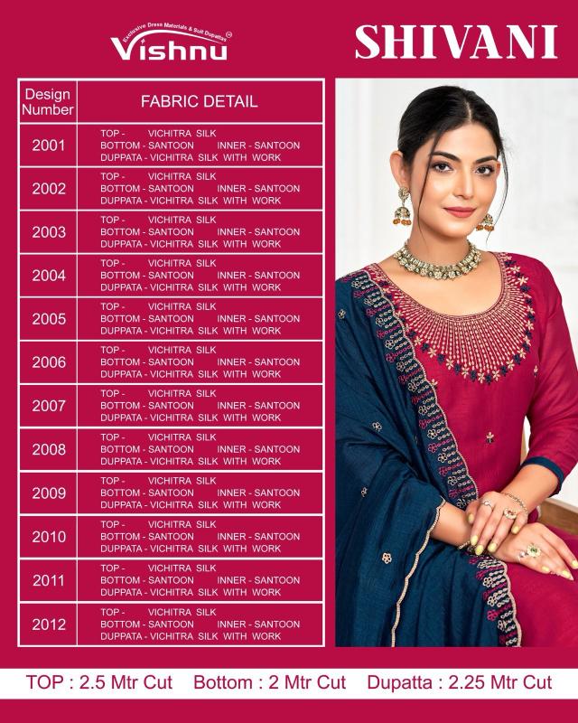 Vishnu Shivani catalog wholesale dealers of salwar kameez in surat