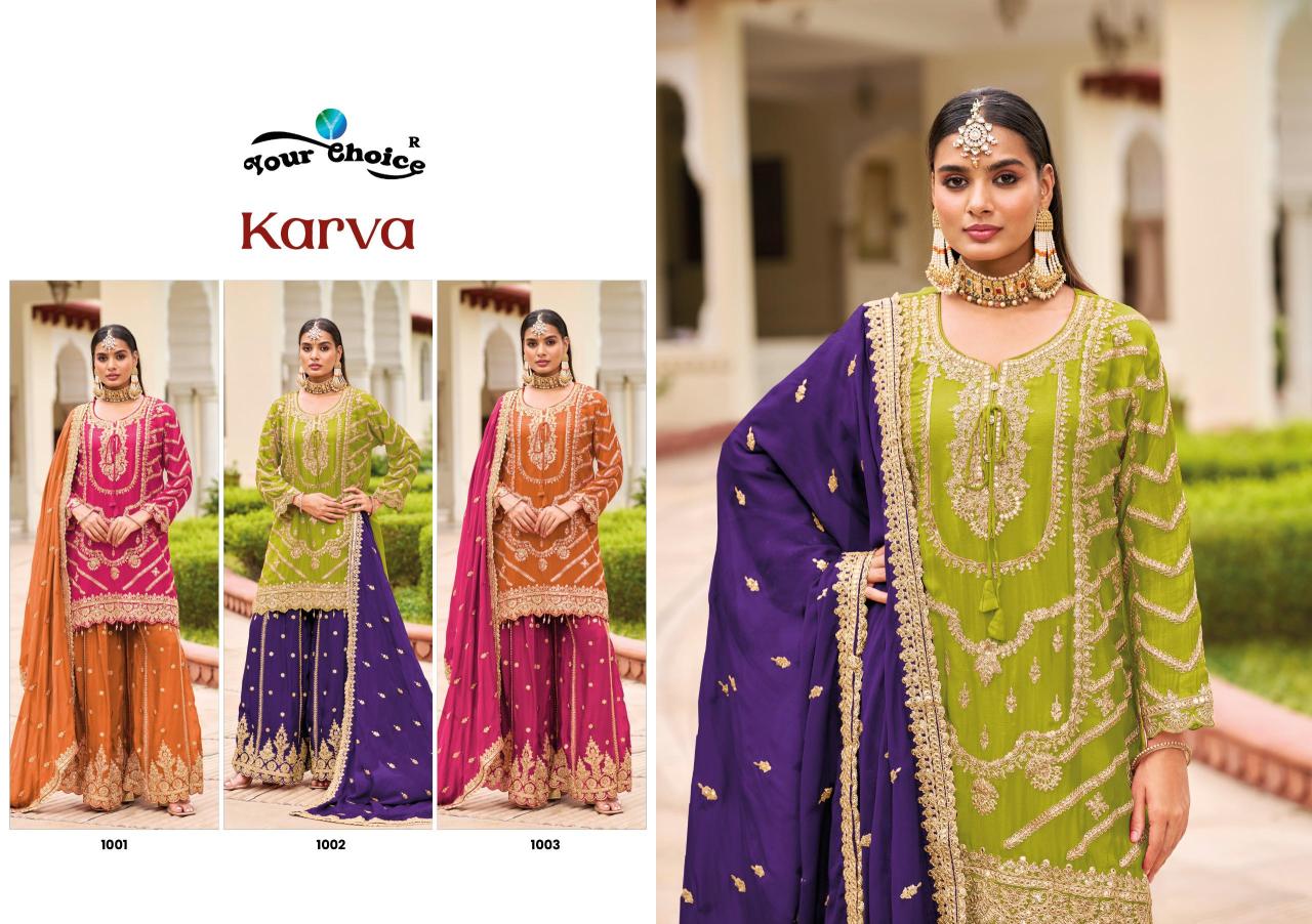 Your choice Karwa catalog designer salwar kameez wholesale in surat