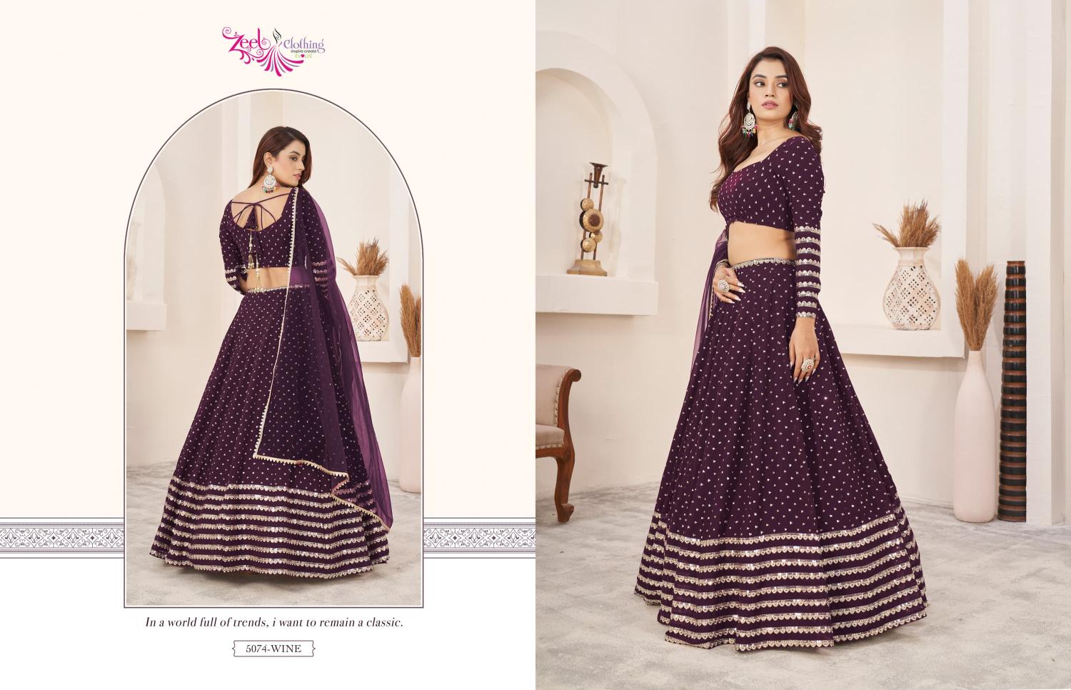 Zeel Clothing Anchal vol 3 catalog floral lehenga online india