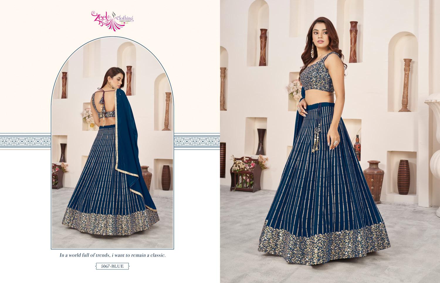 Zeel Clothing Anchal vol 3 catalog floral lehenga online india
