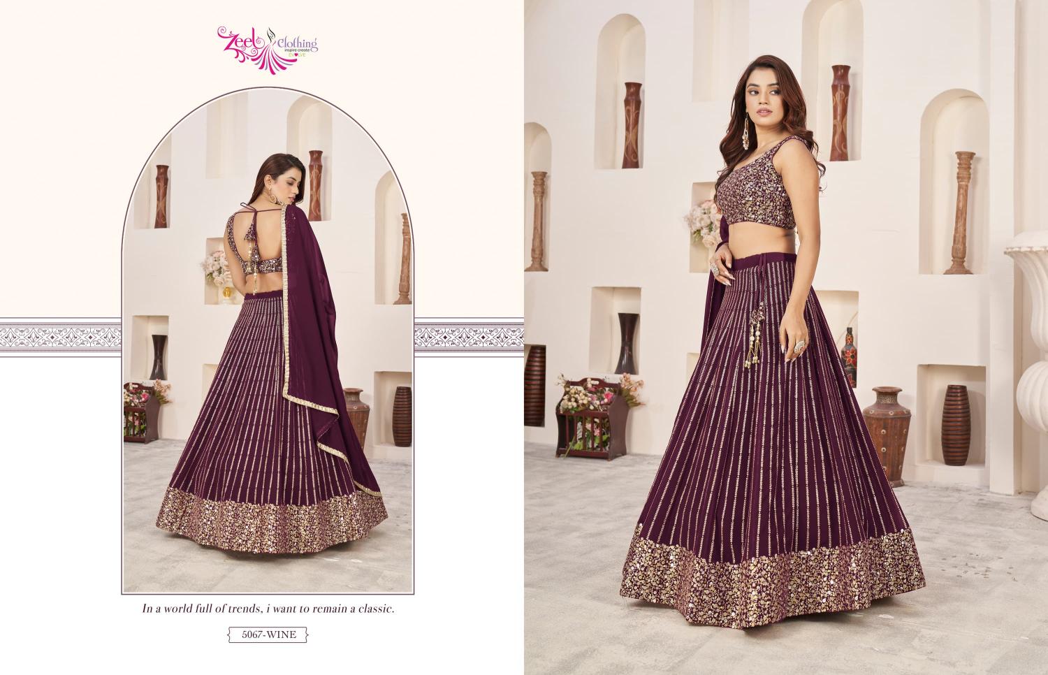 Zeel Clothing Anchal vol 3 catalog floral lehenga online india