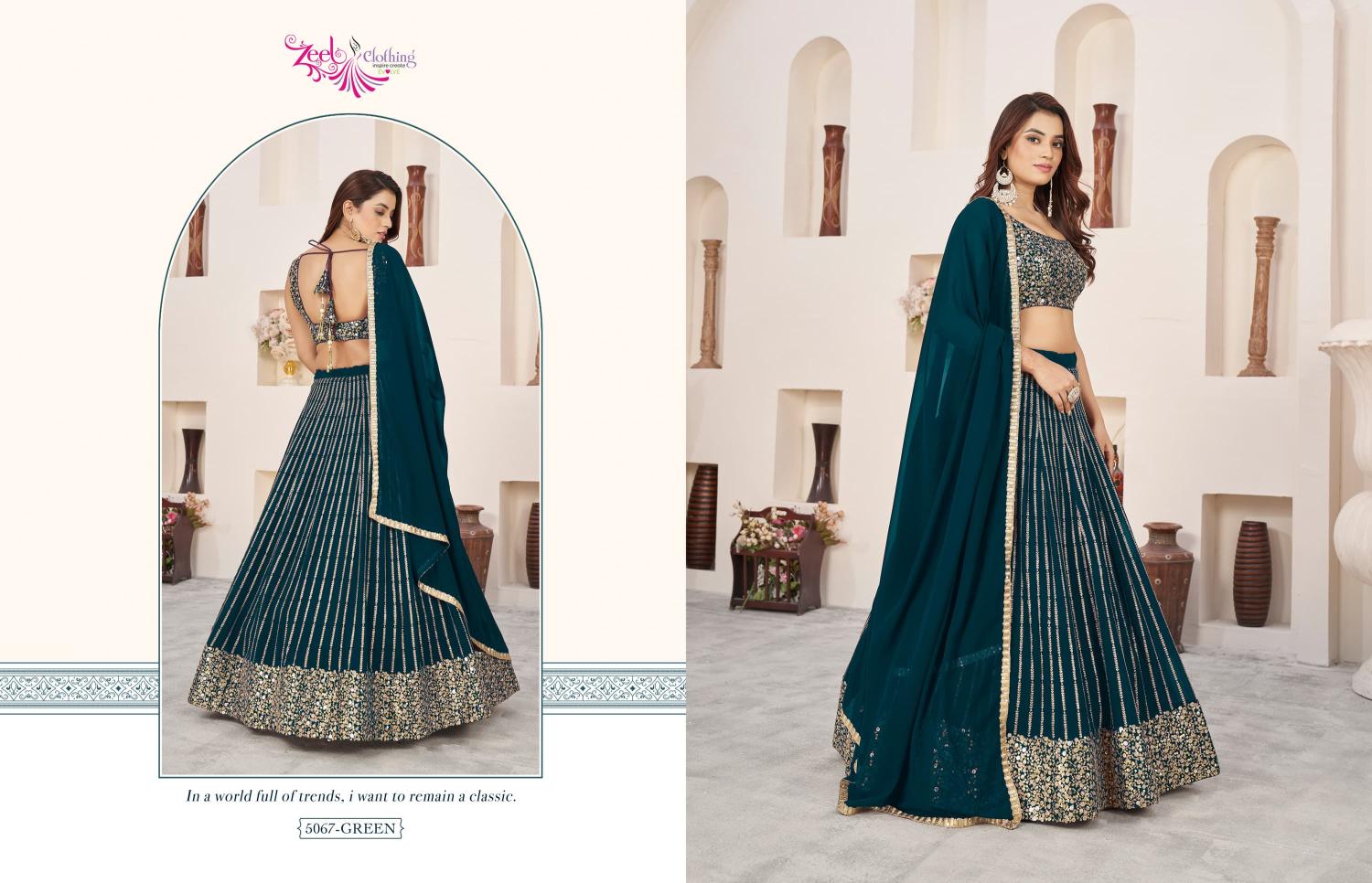 Zeel Clothing Anchal vol 3 catalog floral lehenga online india