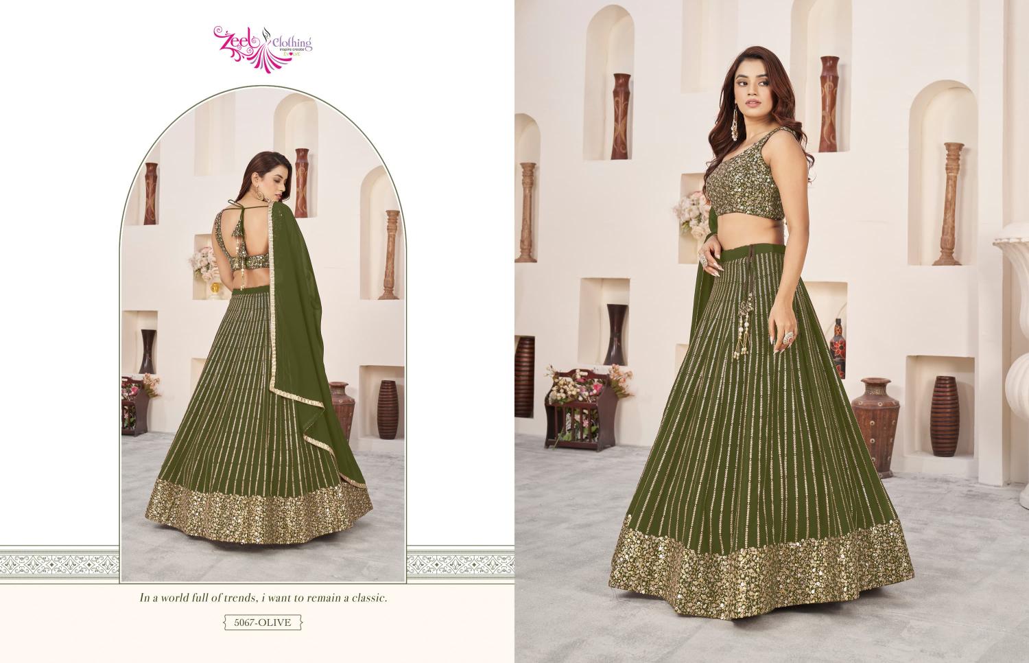 Zeel Clothing Anchal vol 3 catalog floral lehenga online india