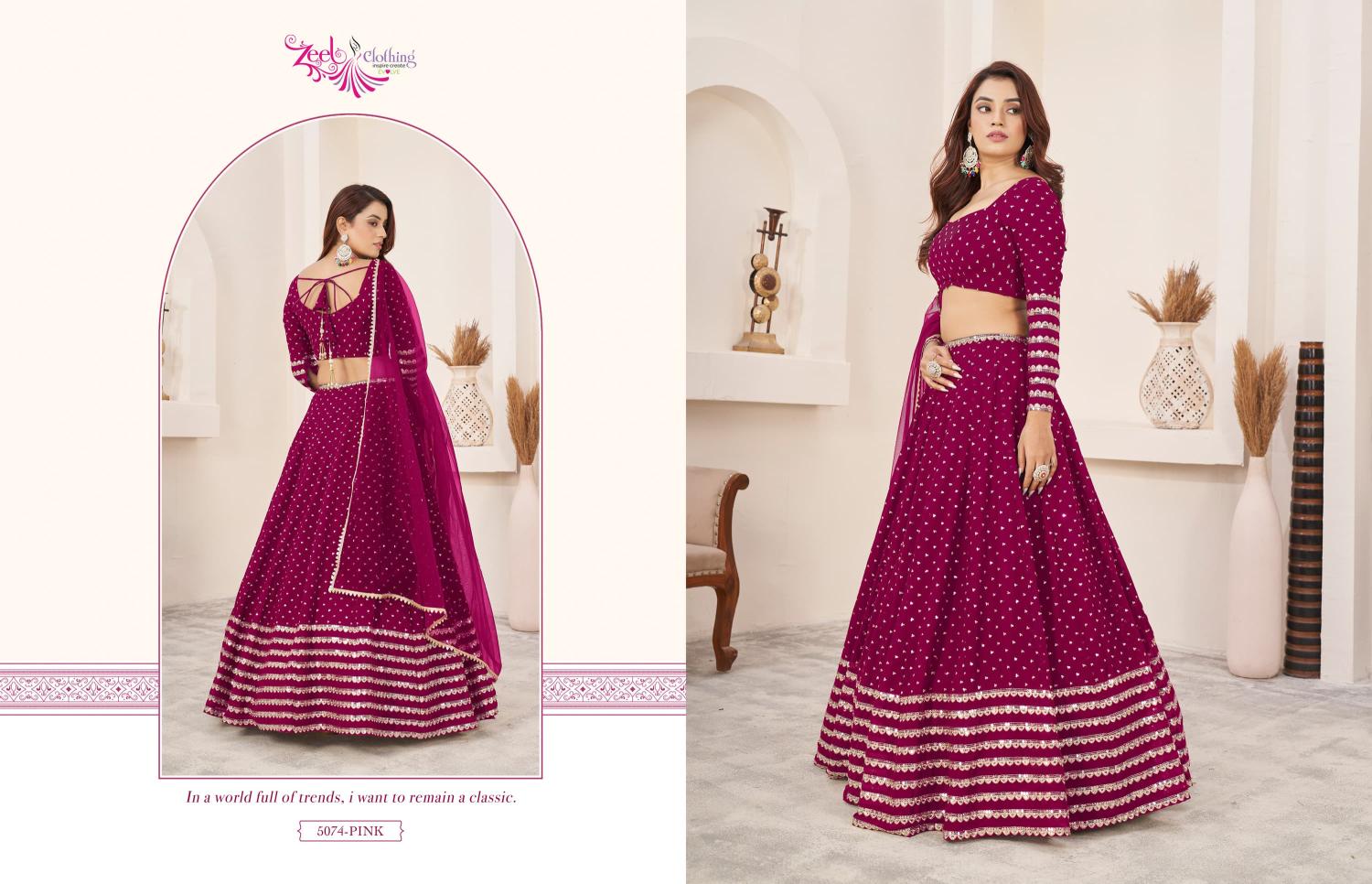 Zeel Clothing Anchal vol 3 catalog floral lehenga online india