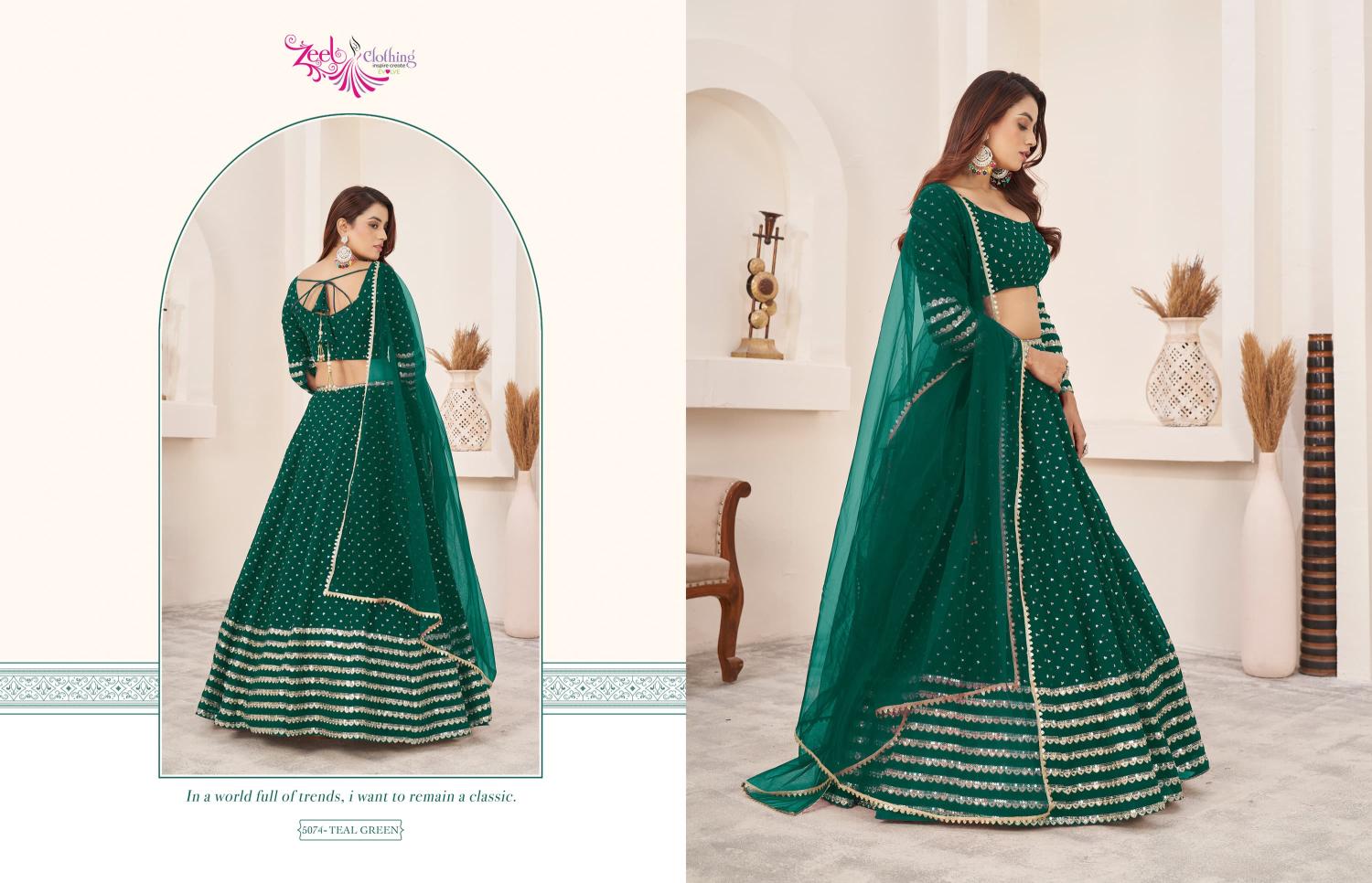 Zeel Clothing Anchal vol 3 catalog floral lehenga online india