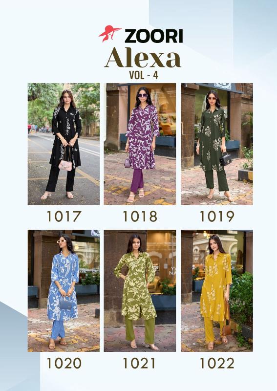 Zoori Alexa Vol 4 catalog modest co ord sets pakistan