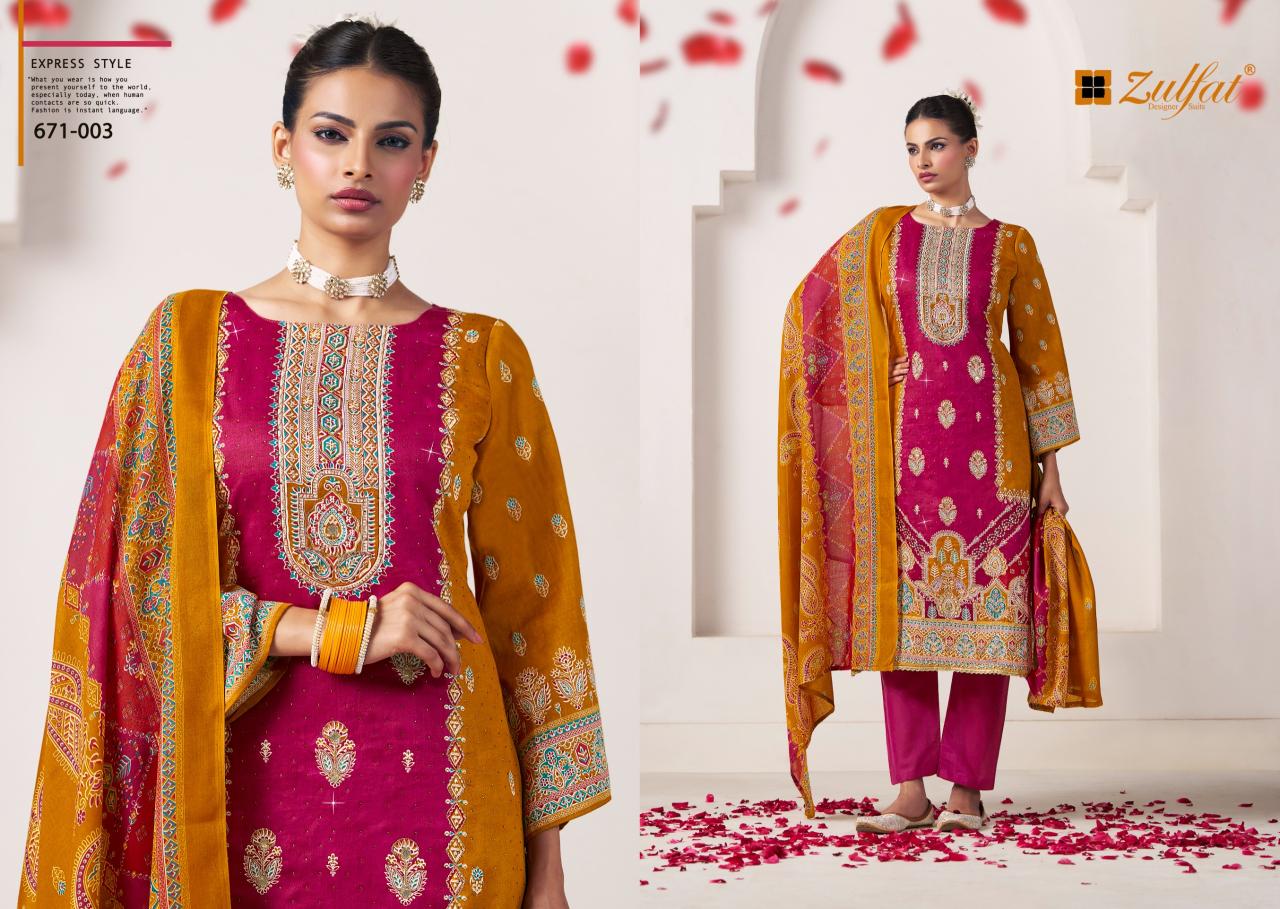 Zulfat Sajni Vol 8 wholesale party wear unstitched dress material