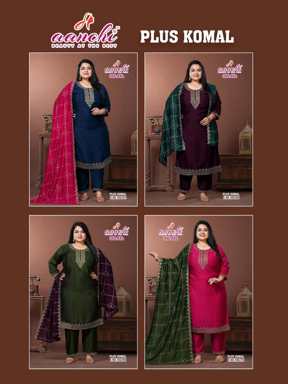 AANCHI (BIG SIZE 3 PCS SET CATALOGUE)  PLUS KOMAL 