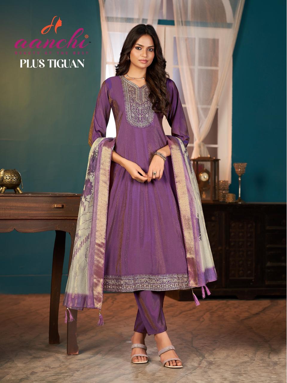 Aanchi Plus Tiguan catalog ahmedabad kurti wholesale market online