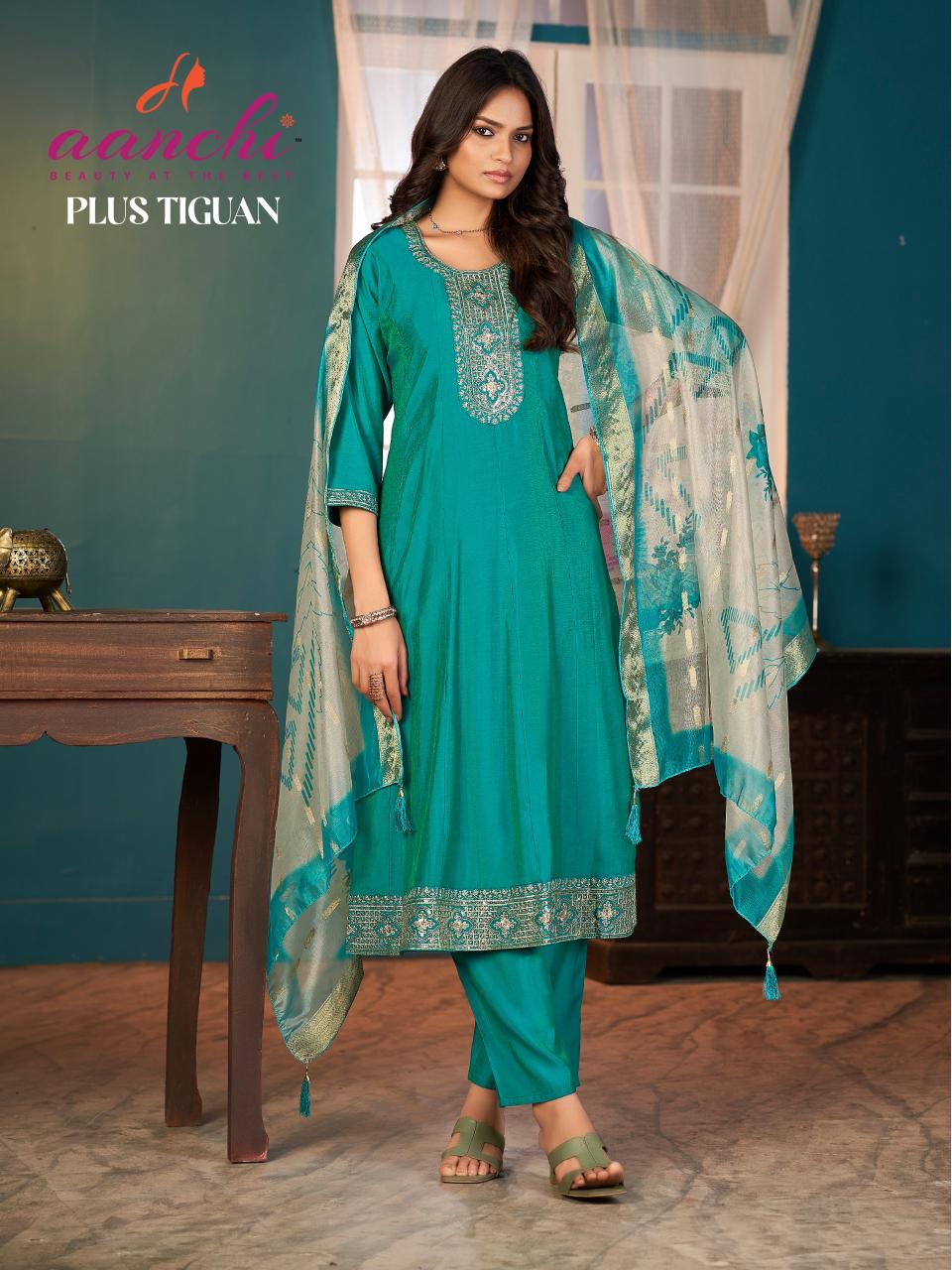 Aanchi Plus Tiguan catalog ahmedabad kurti wholesale market online
