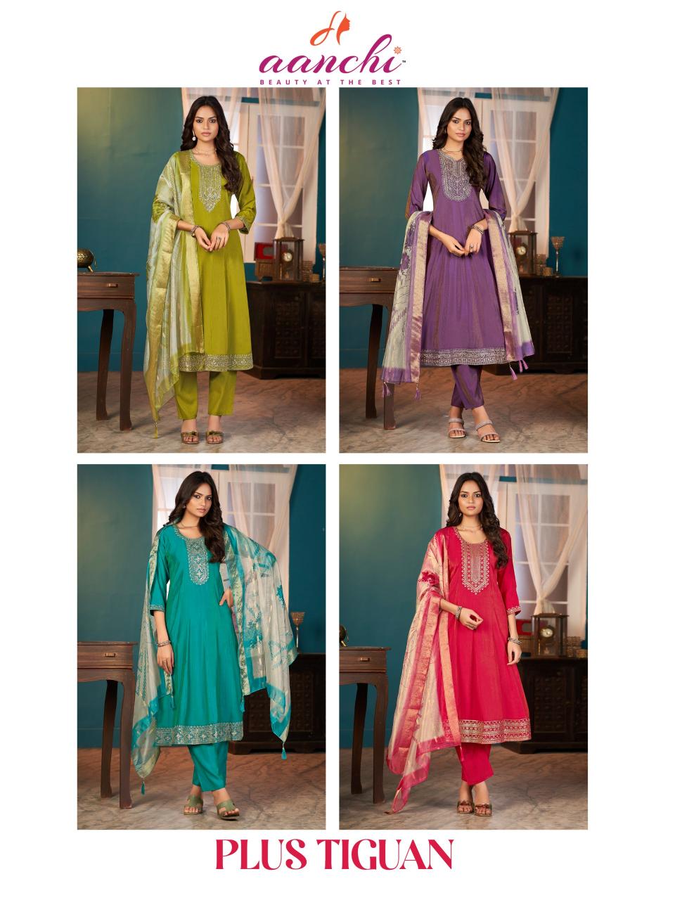 Aanchi Plus Tiguan catalog ahmedabad kurti wholesale market online