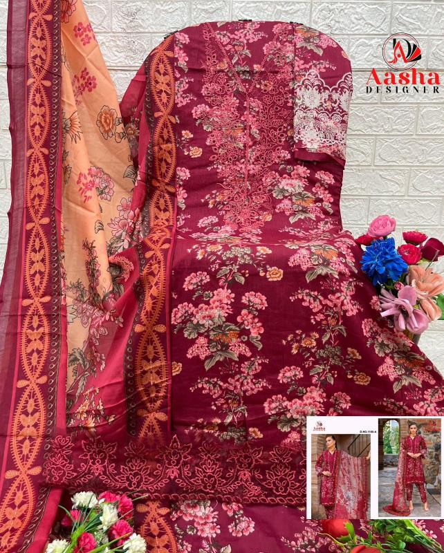 Aasha 1165 catalog Cotton Duppatta pakistani suit wholesale and lots