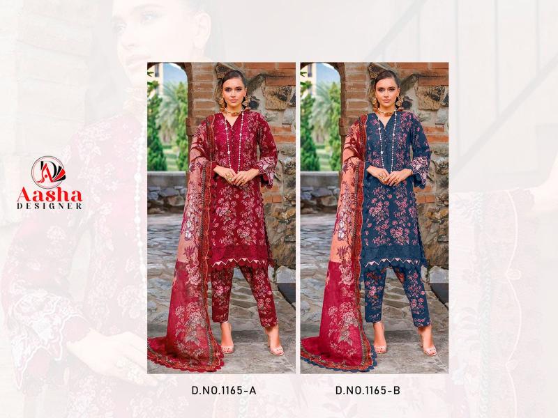 Aasha 1165 catalog Cotton Duppatta pakistani suit wholesale and lots