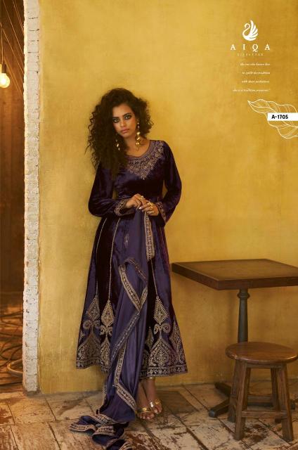 Aiqa Grey & Gold catalog designer salwar kameez wholesale in kolkata