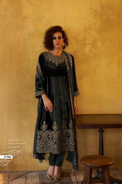 Aiqa Grey & Gold catalog designer salwar kameez wholesale in kolkata