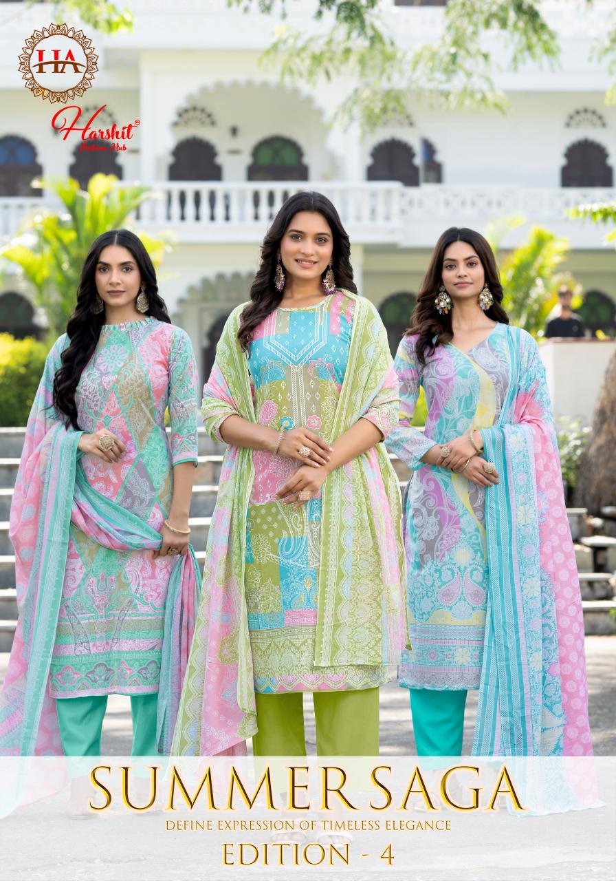 Alok Harshit Summer Saga Vol 4 Catalog wholesale dress materials washermanpet