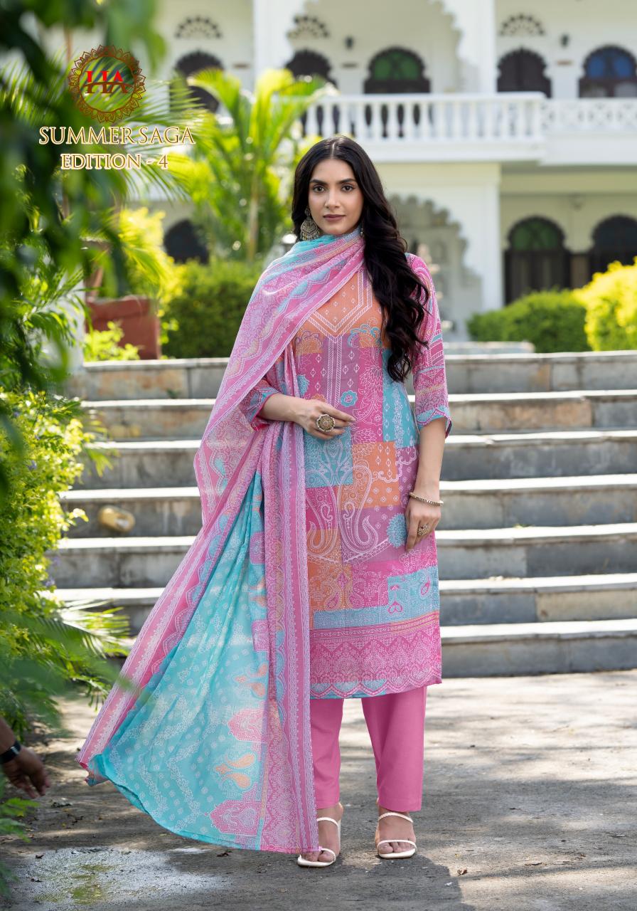 Alok Harshit Summer Saga Vol 4 Catalog wholesale dress materials washermanpet