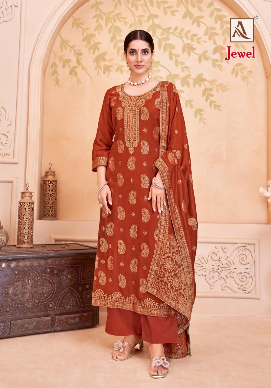 Alok Jewel catalog wholesale dress materials area in ahmedabad