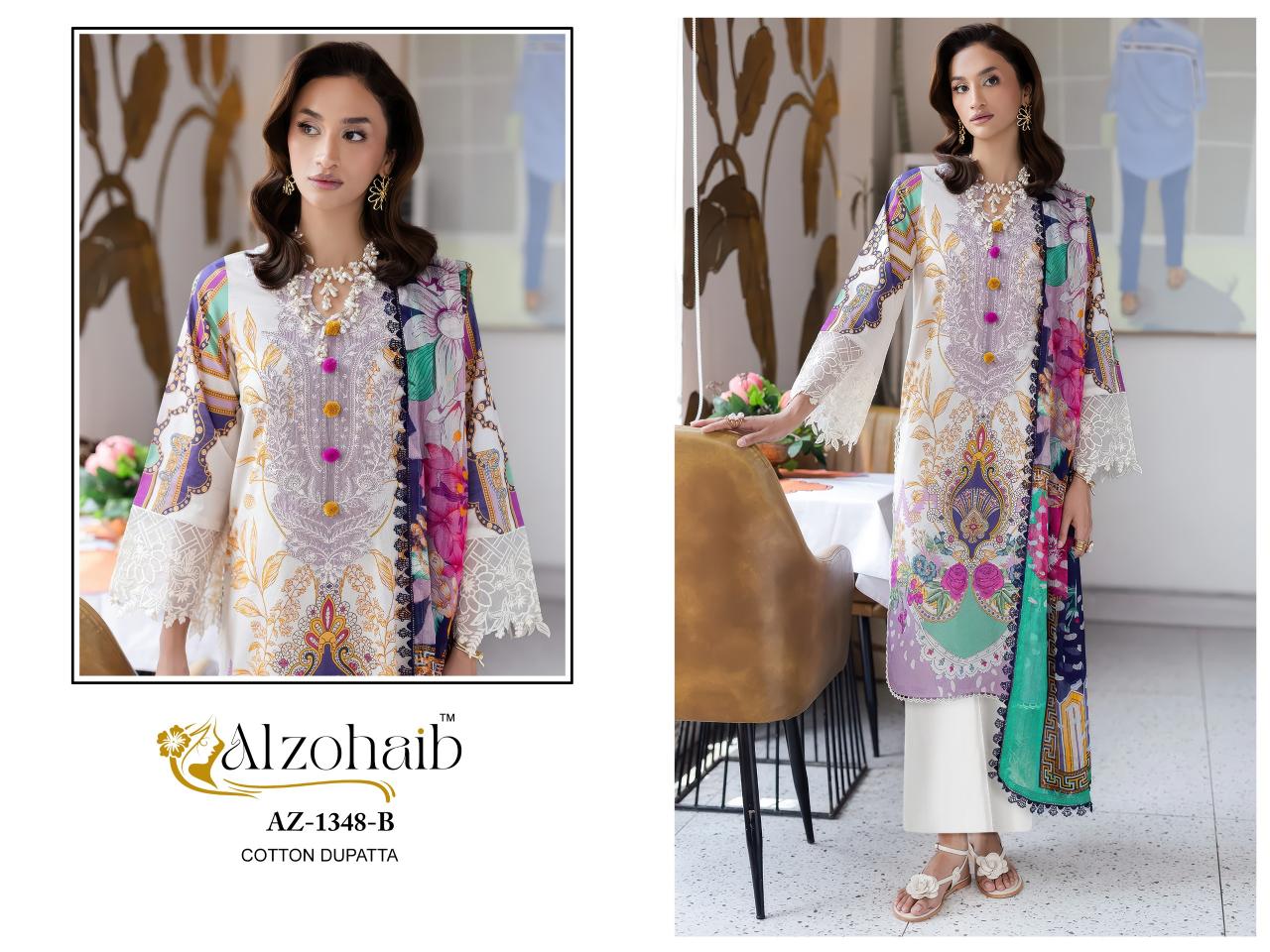 Alzohaib Az Naba vol 1 catalog Cotton Dupatta pakistani suits wholesalers in surat