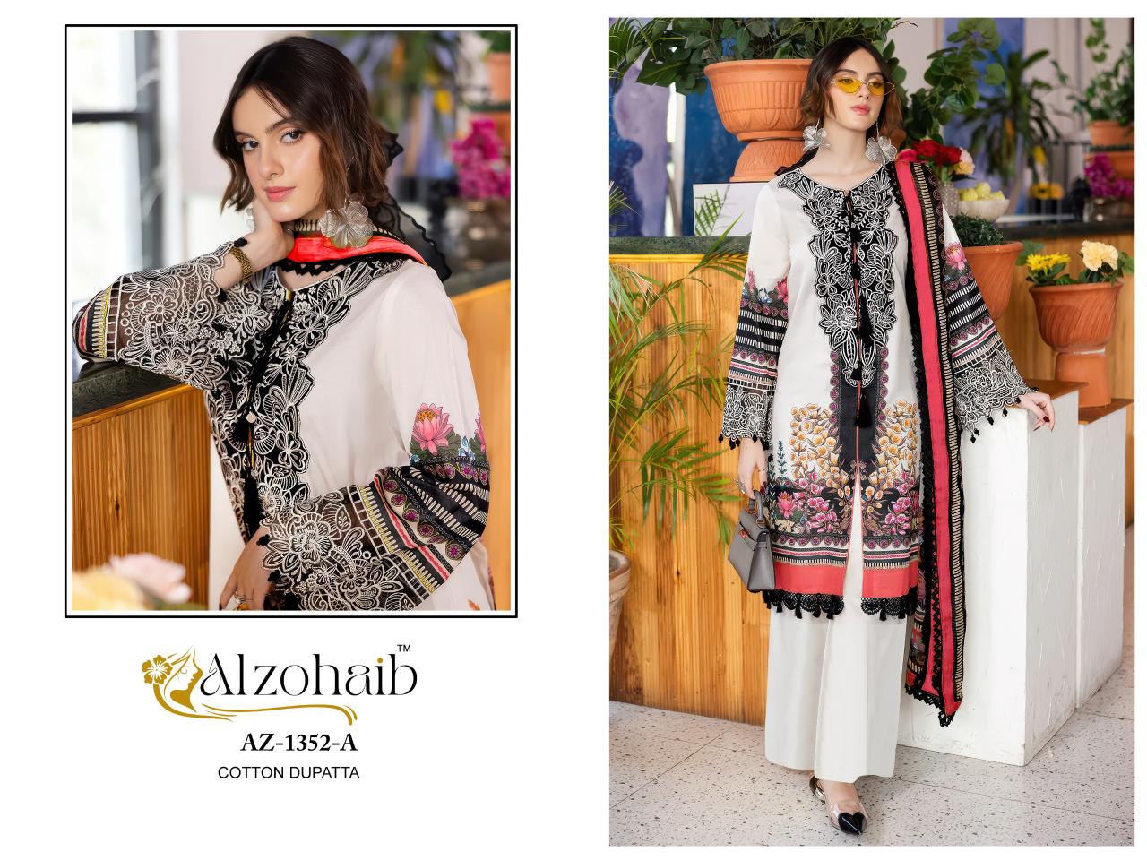 Alzohaib Az Naba vol 1 catalog Cotton Dupatta pakistani suits wholesalers in surat