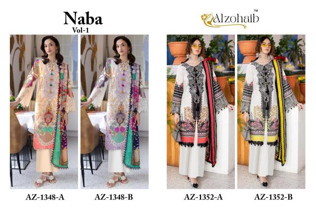 Alzohaib Az Naba vol 1 catalog Cotton Dupatta pakistani suits wholesalers in surat