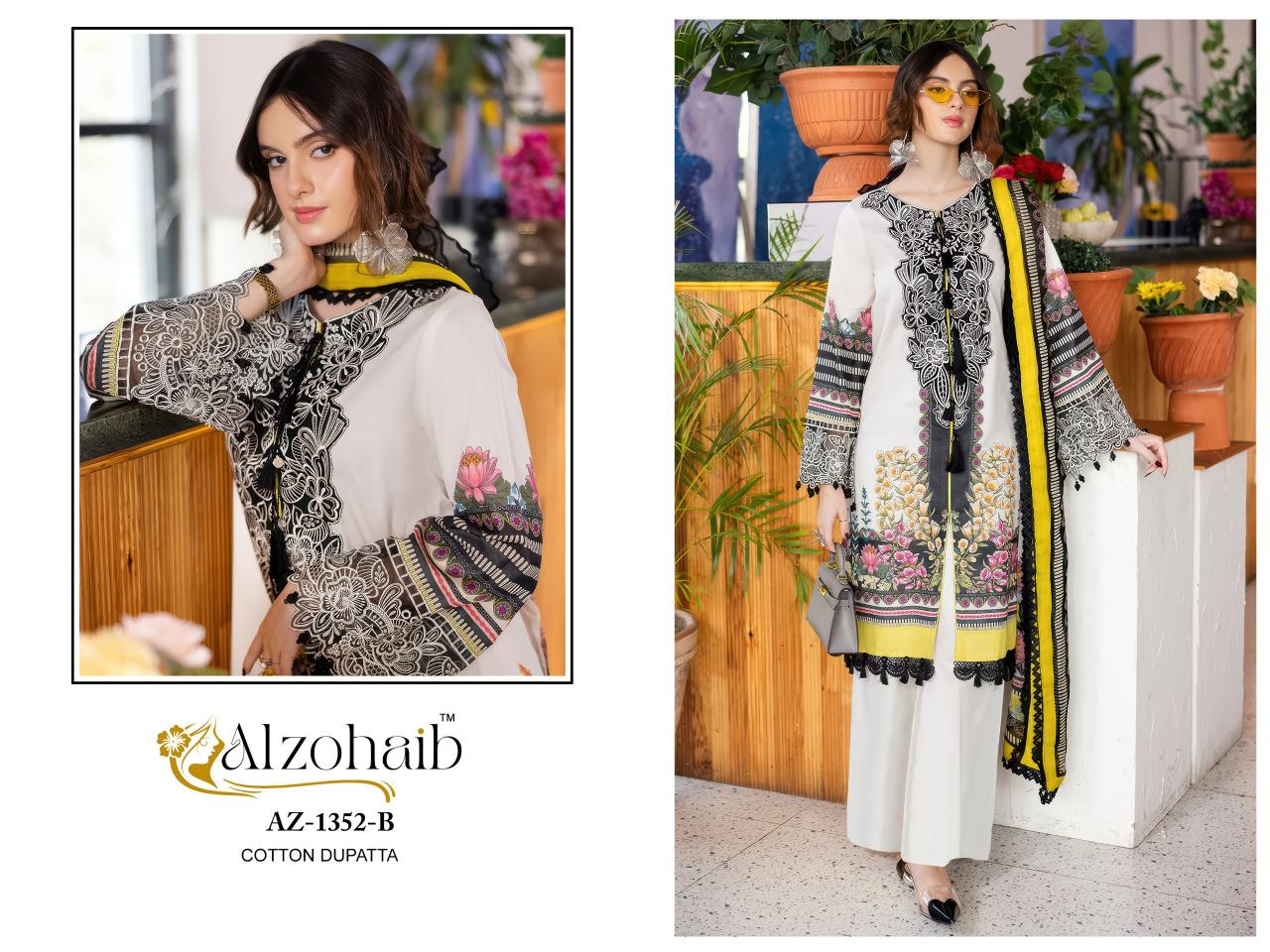 Alzohaib Az Naba vol 1 catalog Cotton Dupatta pakistani suits wholesalers in surat
