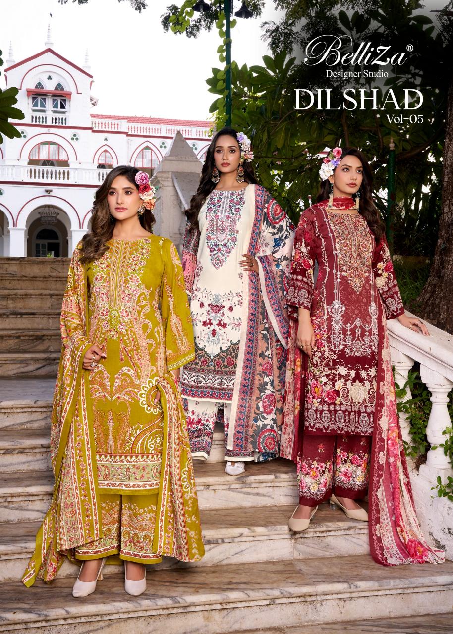 Belliza Dilshad Vol 5 Catalog wholesale ladies dress material in ludhiana