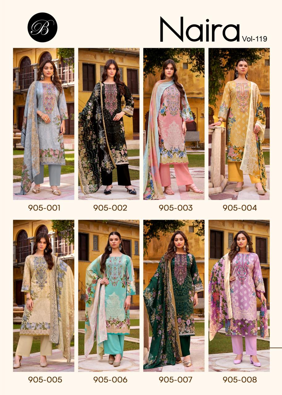 Belliza Naira Vol 119 catalog wholesale dress materials in sowcarpet