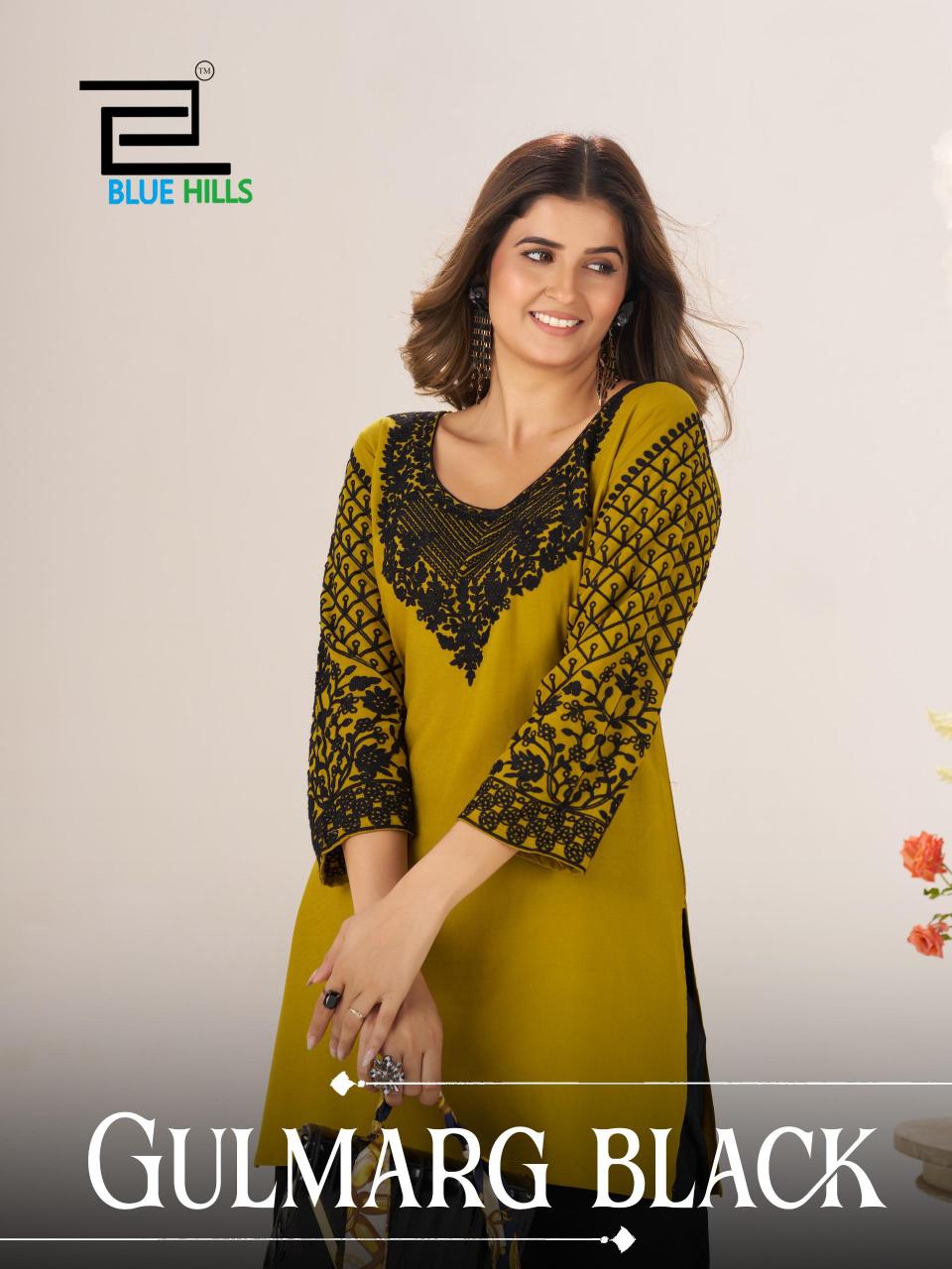 Blue Hills Gulmarg Black catalog kurti tunic wholesale 