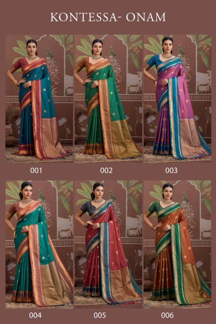 Dazira Kontessa Onam catalog saree wholesale market surat, gujarat
