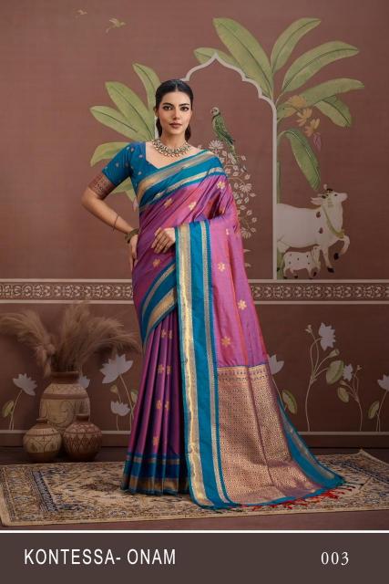 Dazira Kontessa Onam catalog saree wholesale market surat, gujarat