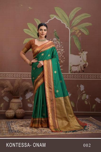 Dazira Kontessa Onam catalog saree wholesale market surat, gujarat