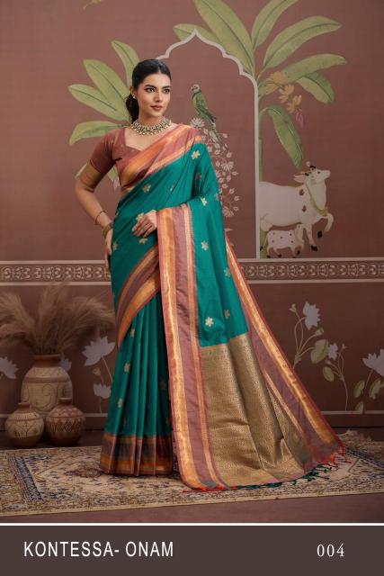 Dazira Kontessa Onam catalog saree wholesale market surat, gujarat