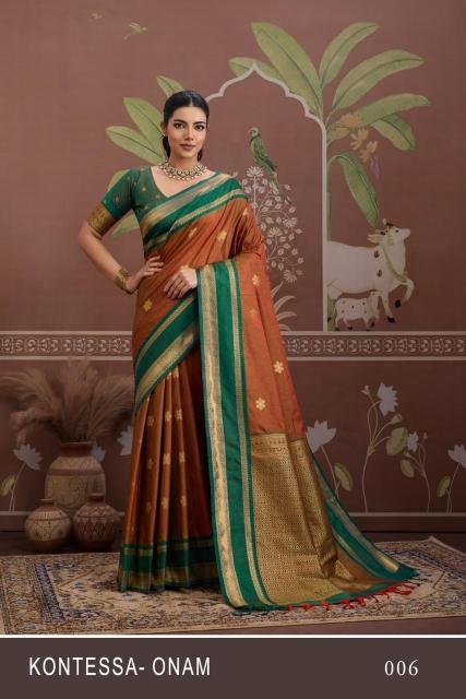 Dazira Kontessa Onam catalog saree wholesale market surat, gujarat