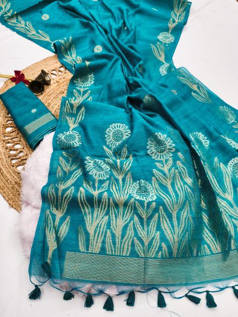 Dazira Premium soft jute linen silk catalog surat saree online shopping