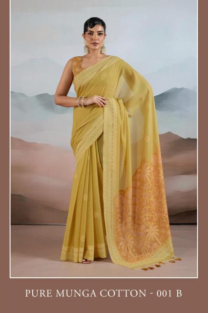 Dazira Pure Munga Cotton catalog saree wholesale market in surat