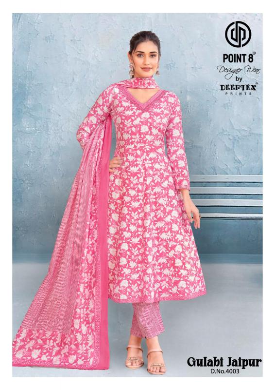 Deeptex Gulabi Jaipur Vol-4 – Anarkali Style Kurti Pant With Dupatta - Wholesale Catalog