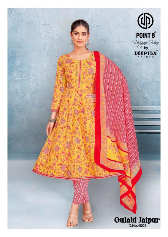 Deeptex Gulabi Jaipur Vol-4 – Anarkali Style Kurti Pant With Dupatta - Wholesale Catalog