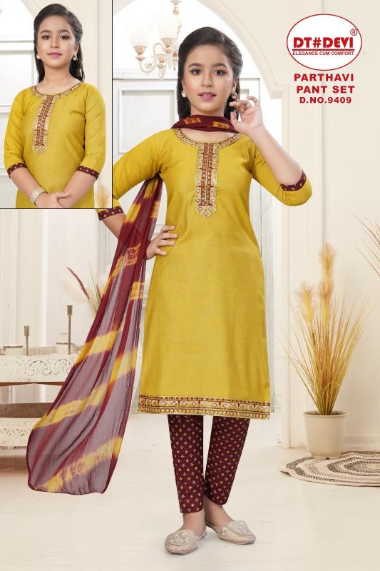 Dt Devi Parthavi 9409 catalog kids wear wholesale market