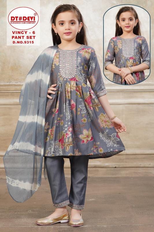Dt Devi Vincy vol 6 9315 catalog best kids wear wholesale market in india