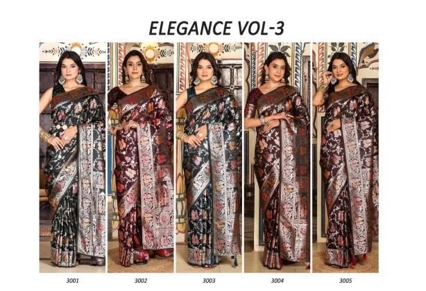 Elegance vol 3 by Astita fancy designer SILK BLEND fabric saree wholesale