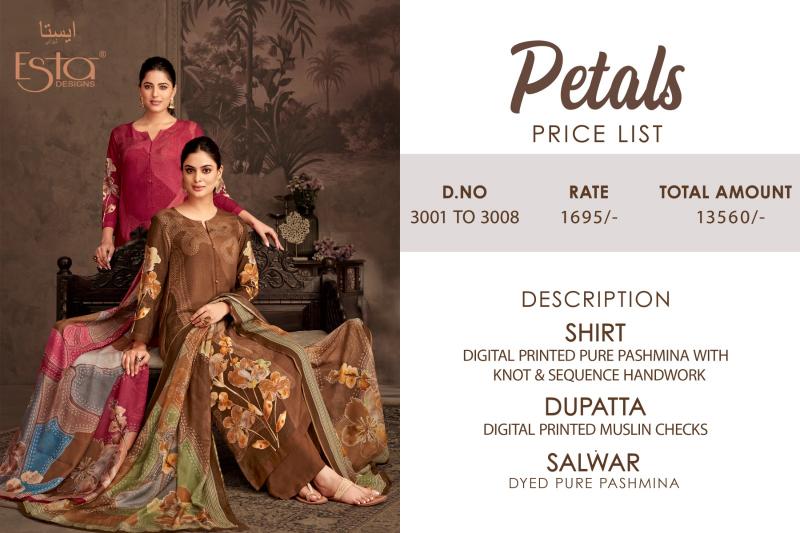 Esta Petals Catalog wholesale ladies suits manufacturers in surat