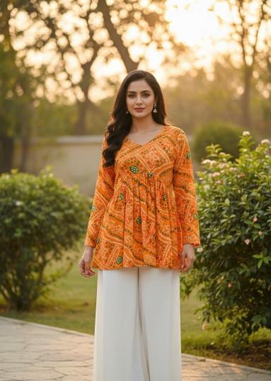 Felocity Bandhej Top catalog wholesale kurtis for women